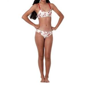 NEW SUBMARINE girl's linked two-piece swimsuit in fresia red